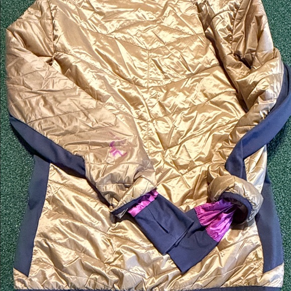 Stylish Gold and Pink Women's Puffer Jacket - Picture 7 of 8